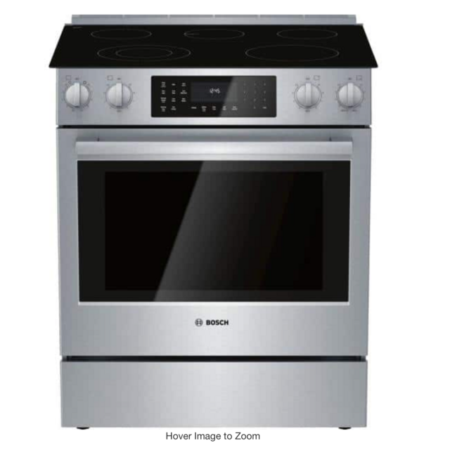 800 Series 30 in. 4.6 cu. ft. Slide-In Electric Range with Self-Cleaning Convection Oven in Stainless Steel