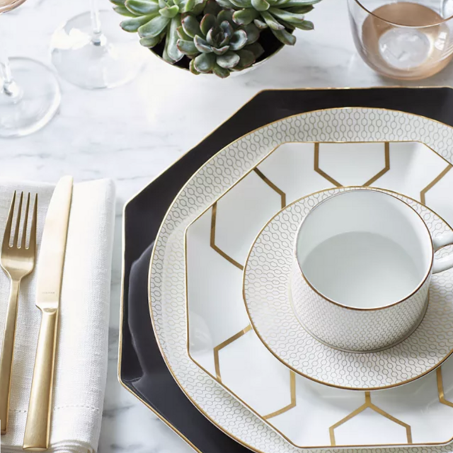 Wedgwood Geo Gold Accent Octagon Plate