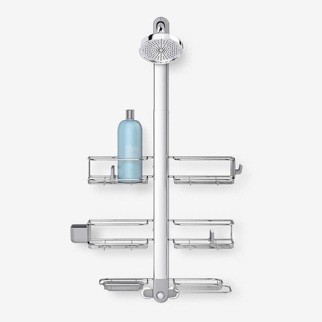 simplehuman Adjustable Shower Caddy XL, Stainless Steel and Anodized Aluminum