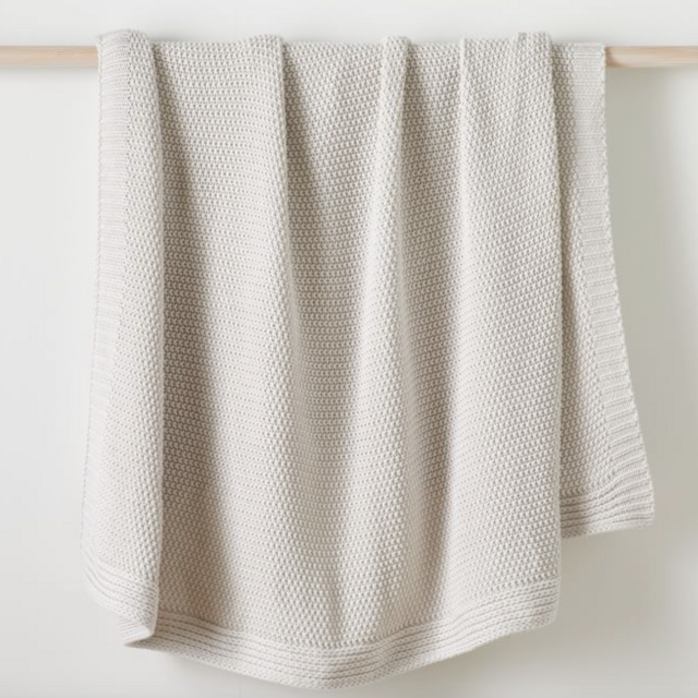 Cotton Knit Throws - Gray