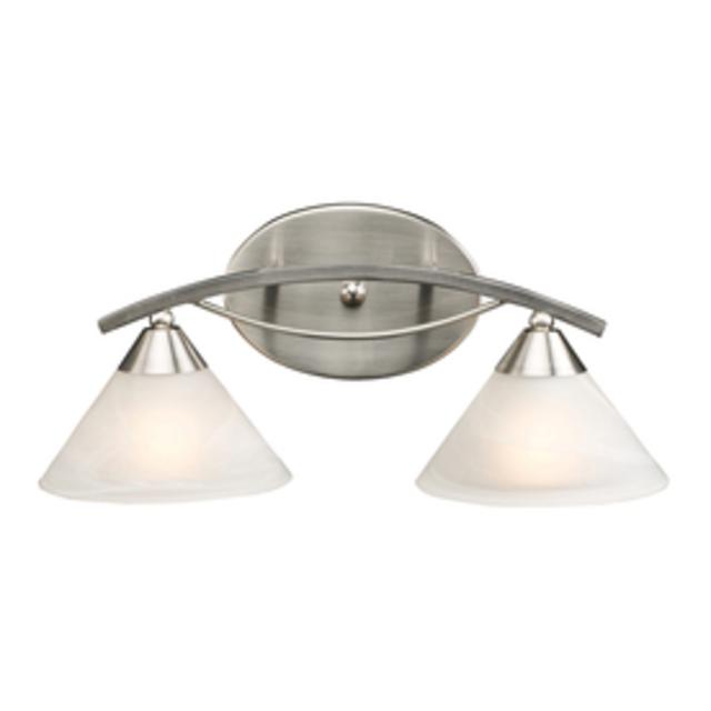 Portfolio 2-Light Satin Nickel Bathroom Vanity Light