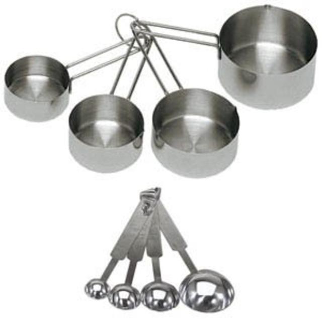 Onesource 8-Piece Deluxe Stainless Steel Measuring Cup and Measuring Spoon Set