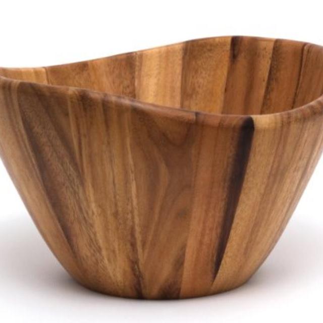 Lipper International Large Wavy Bowl, Acacia