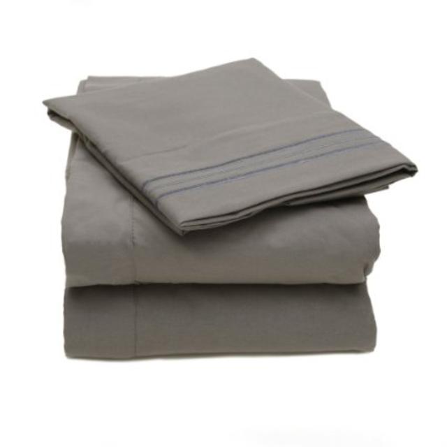 1500 Thread Count Supreme Collection 4pc Bed Sheet Set Deep Pocket - All Size, 12 Colors - Queen, Gray