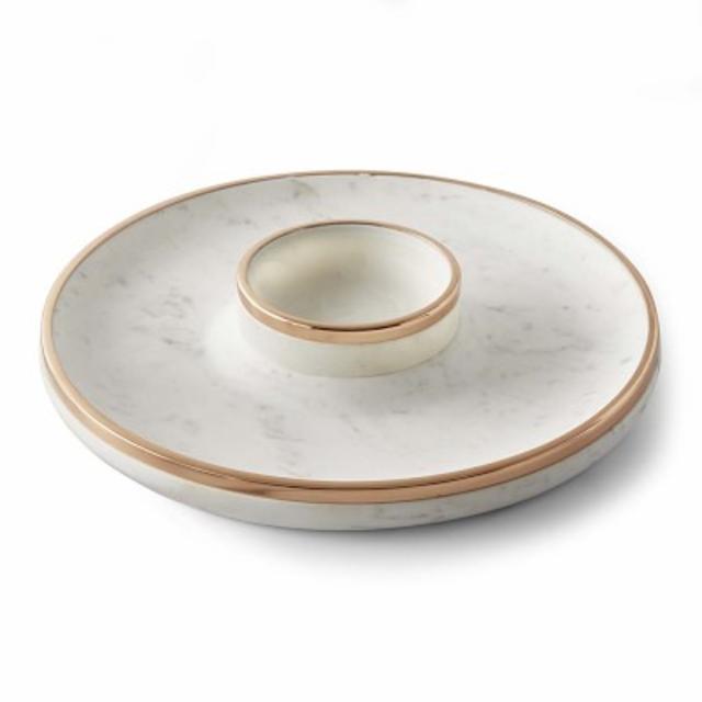 Marble & Copper Chip & Dip Bowl