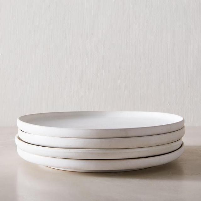 Kanto Matte Glaze Dinner Plates Set of Four - Ice White
