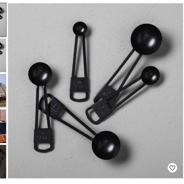 5pc Measuring Spoon Set Black - Hearth & Hand™ with Magnolia