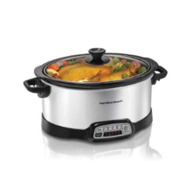 Hamilton Beach 33473 Programmable Slow Cooker, 7-Quart, Silver