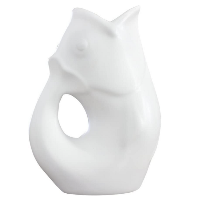 Gurgle Fish Jug - White