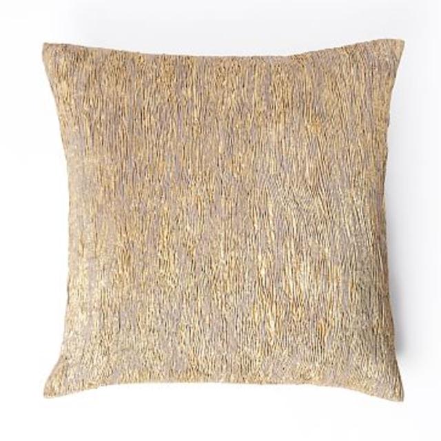 Metallic Pleats Square Pillow Cover - Gold 20x20