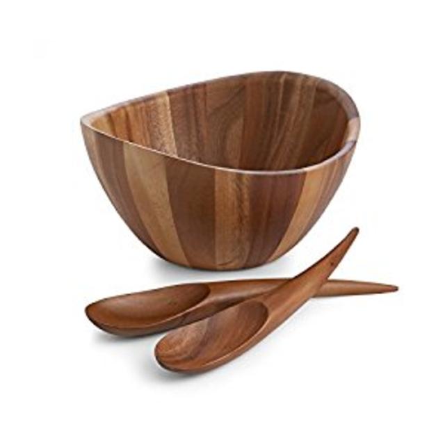 Nambe Gourmet Harmony 3 Piece Wooden Salad Set