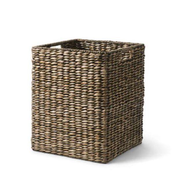 Seagrass Bin with Inset Handles - Espresso