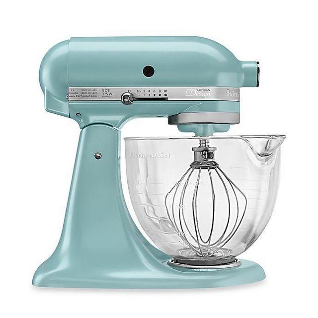 KitchenAid® 5 qt. Artisan® Design Series Stand Mixer with Glass Bowl in Azure Blue
