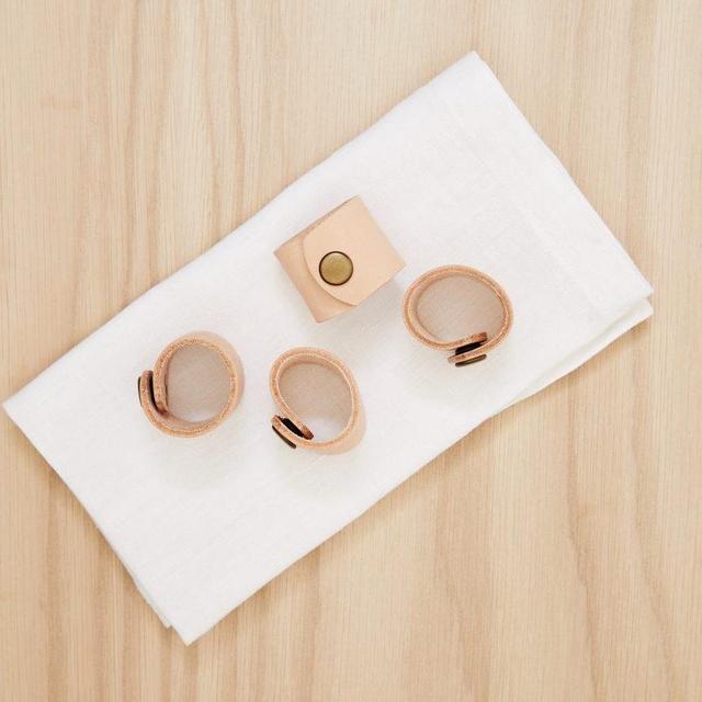 Leather Napkin Ring Set of 4