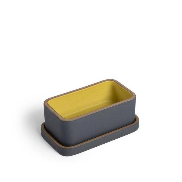 Butter Dish (Ochre and Indigo)