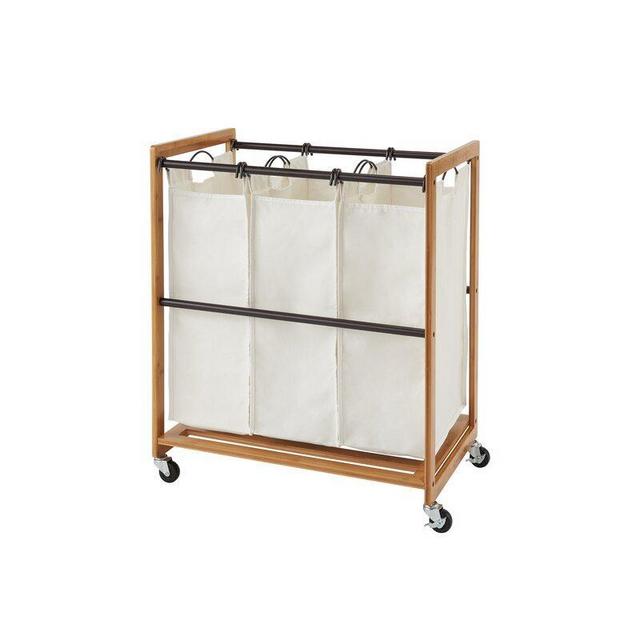 Bamboo Eco Storage 3 Bag Laundry Sorter