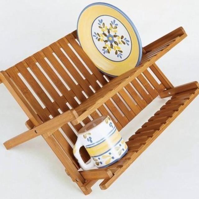 Lipper International 8813 Bamboo Folding Dishrack