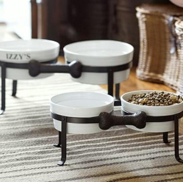 Dog Bone Pet Bowl Stand