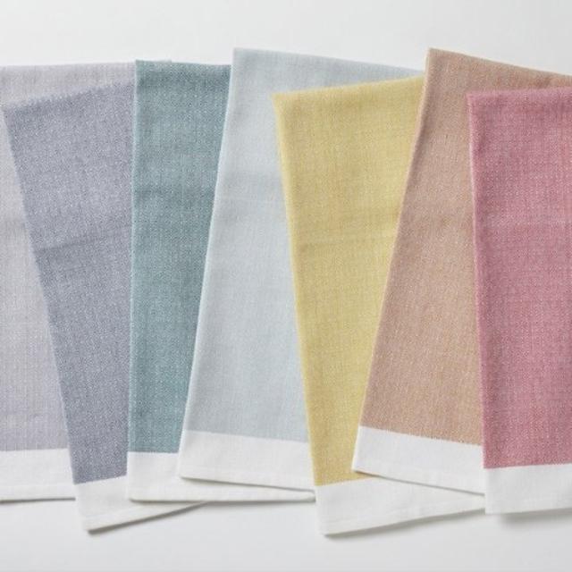 Coyuchi Organic Diamond Chambray Kitchen Towels