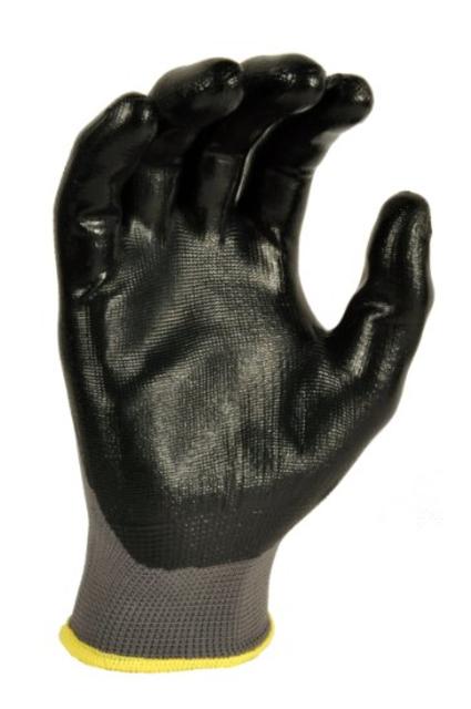 Coated Work Gloves, Black, Size Large, 6 Pair Pack