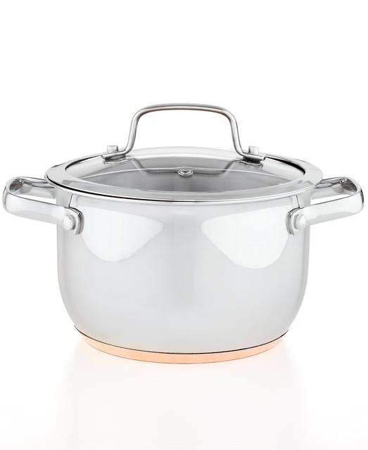 Martha Stewart Collection Copper Accent 3 Qt. Covered Soup Pot