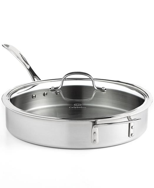 Calphalon Tri-Ply Stainless Steel 5 Qt. Covered Saute Pan