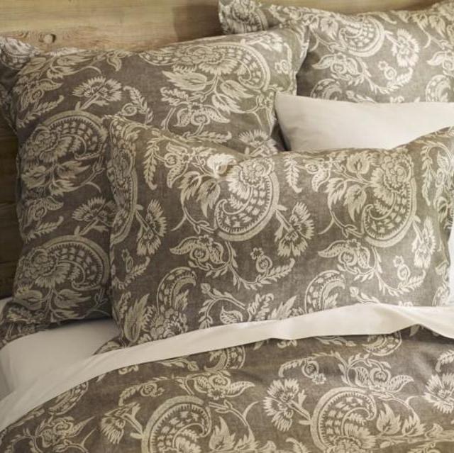 Alessandra Floral Reversible Duvet Cover, King/Cal. King, Gray