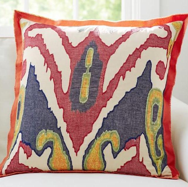 Lafayette Ikat Pillow Cover, 24", Warm