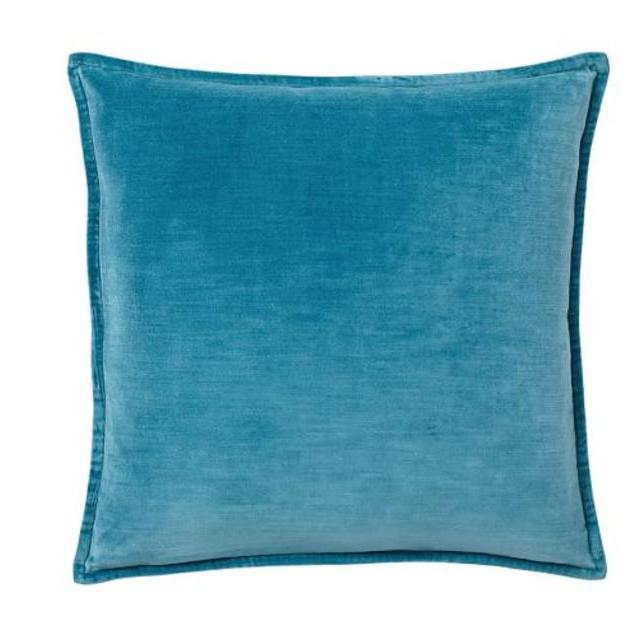 Washed Velvet Pillow Cover, 20", Peacock