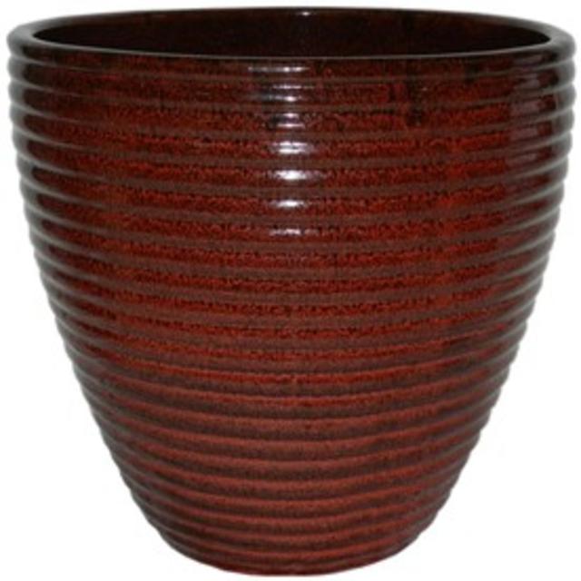 Tropical Red Ceramic Outdoor Pot