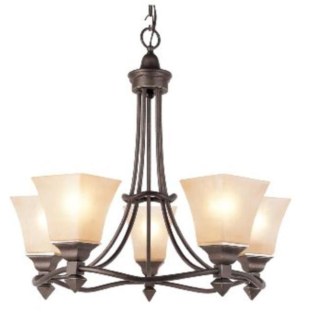 Rustic Tea Branch Five Light Chandelier