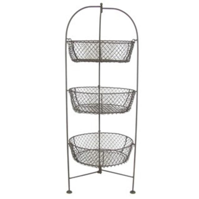 Brown 3-Tier Wire Basket