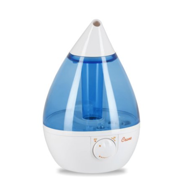 Crane Drop Ultrasonic Cool Mist Humidifier, Blue & White