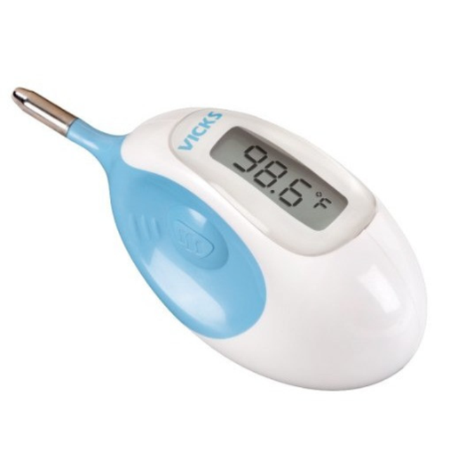 Vicks Baby Rectal Thermometer Baby Thermometer for Rectal Temperature, Short and Flexible Tip with Fast Read Times and Large Digital Display