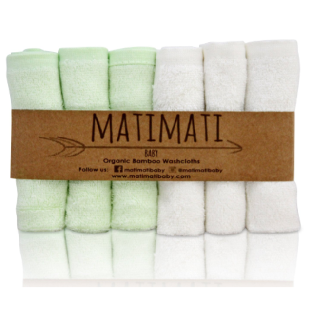 Matimati Bamboo Baby Washcloths (6-pack)