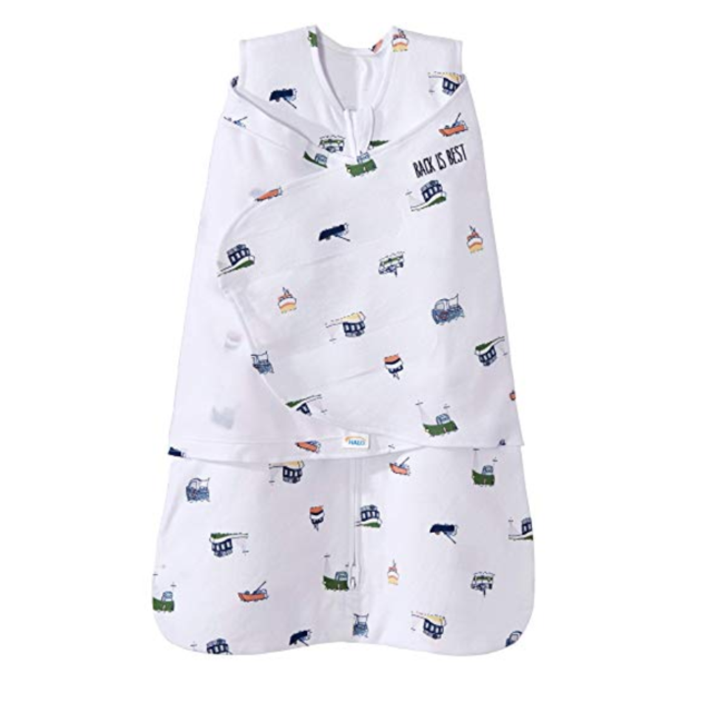 Halo 100% Cotton Sleepsack Swaddle Wearable Blanket, Nautical Tug Boats, Newborn