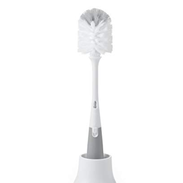 OXO Tot Bottle Brush with Nipple Cleaner and Stand, Gray