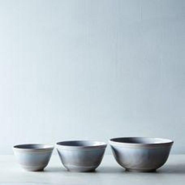 Glass 3-Piece Mixing Bowl Set in Grey Swirl