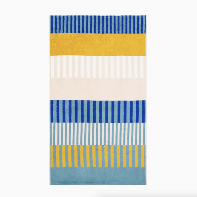 Organic Collage Stripe Beach/Pool Towel - Lagoon