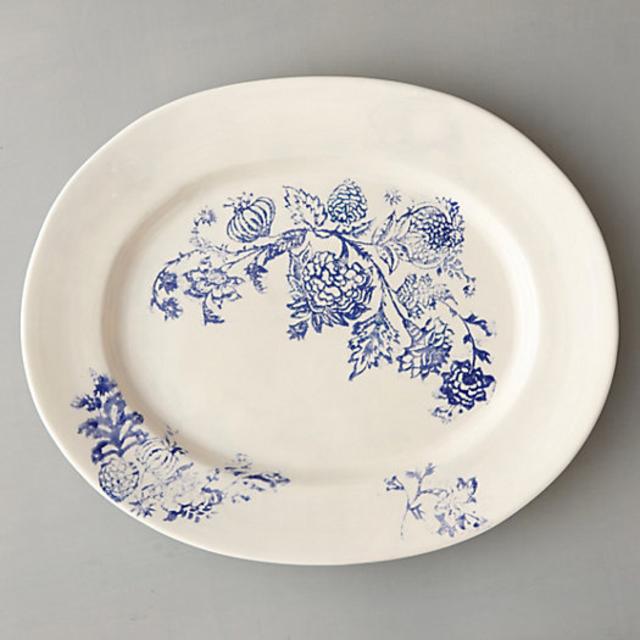 Cobalt Blooms Platter