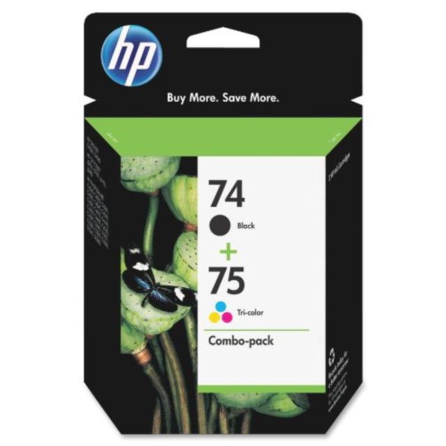 HP 74 Black & 75 Tri-color Original Ink Cartridges, 2 pack (CC659FN)