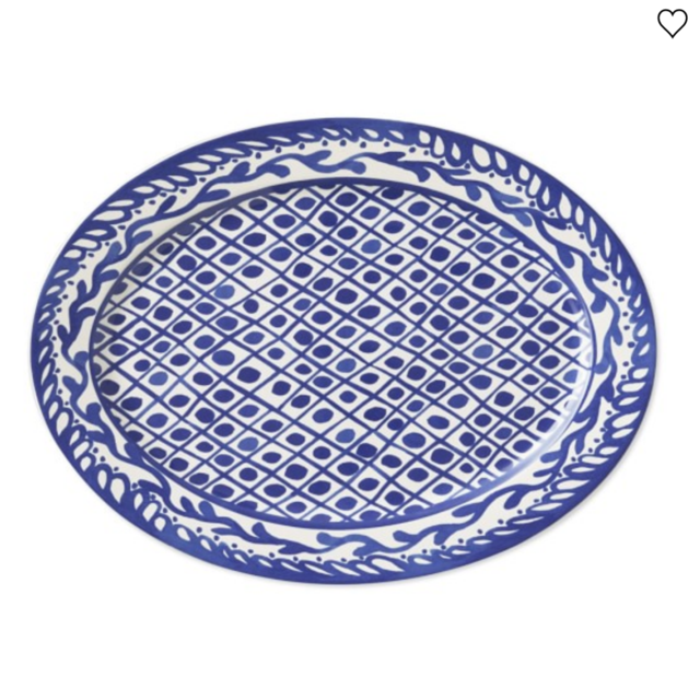 AERIN Sea Blue Geometric Platter
