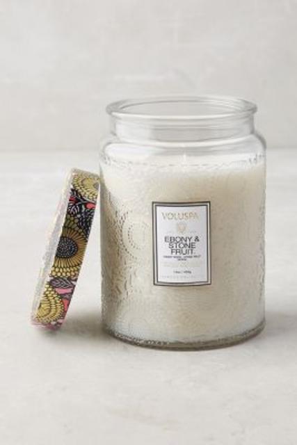 Limited Edition Voluspa Cut Glass Jar Candle -  scent Santiago Huckleberry
