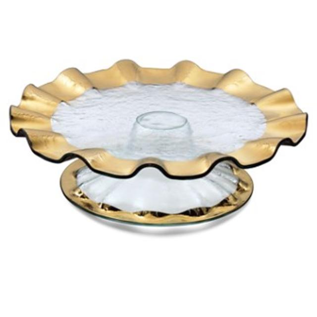 Annieglass "Ruffle" Cake Plate