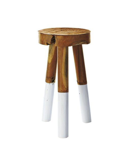 Large White Dip-Dyed Stool