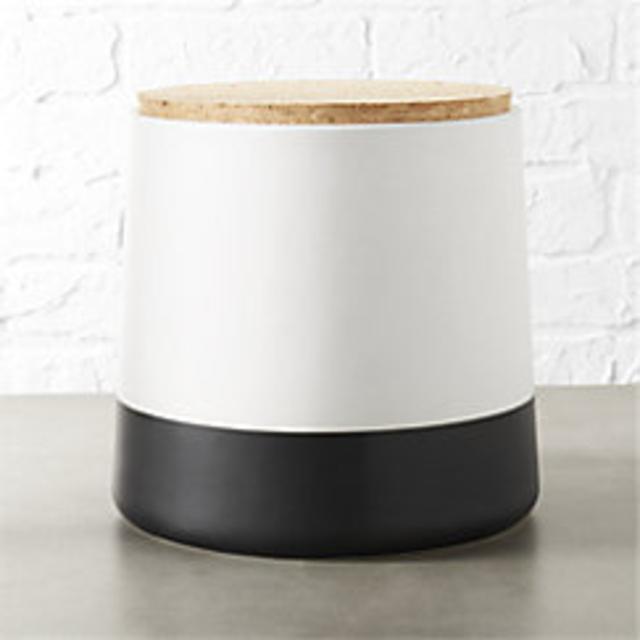 Large dip black and white canisters