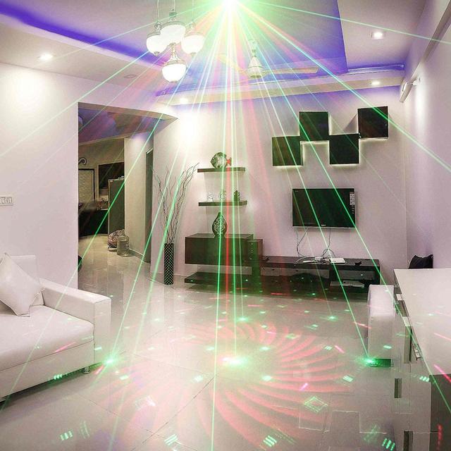 Laser Light Red Green 40 Patterns LED Projector DJ Gear Stage Lighting Show With Blue Auto Sound active Professional Disco DJs Birthday Family Party Clubs and Wedding