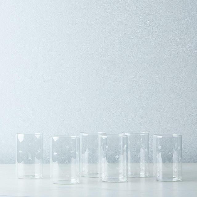 Etched Star Glass Tumblers (Set of 6)