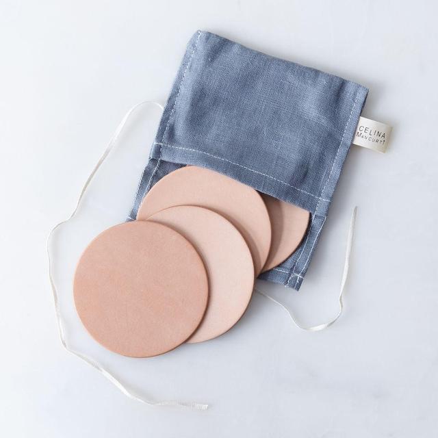 Monogram Leather Coasters (Set of 4)