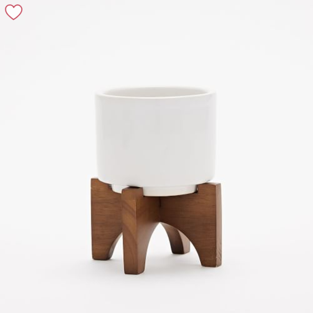Mid-Century Turned Leg Tabletop Planters